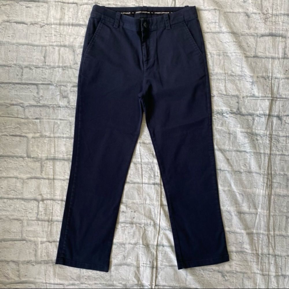 Under Armour big kids 16 tall regular fit chino casual pants navy blue